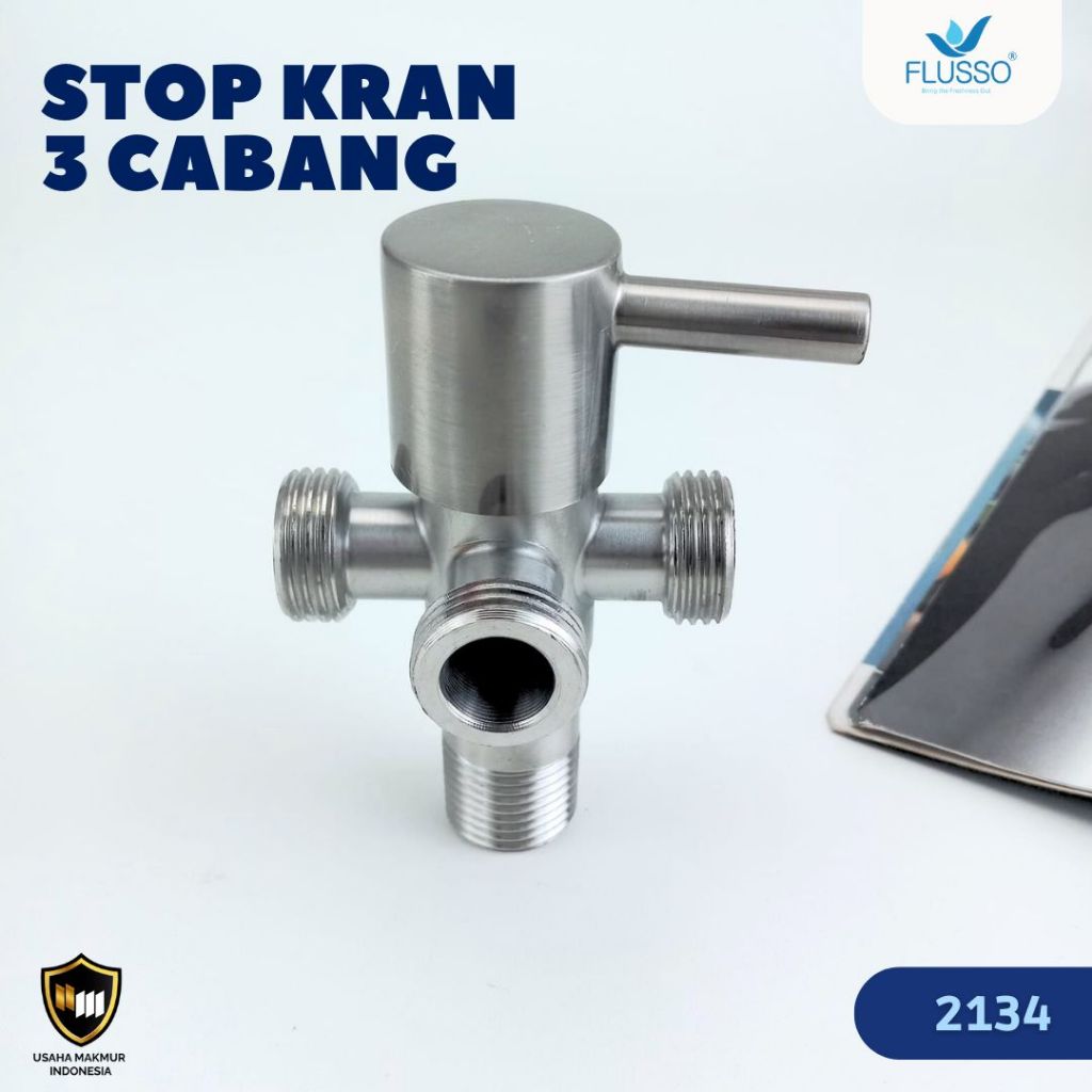 Jual Flusso Stop Kran Wc Cabang 1 2 Keran T Shower Kloset Jet Shower