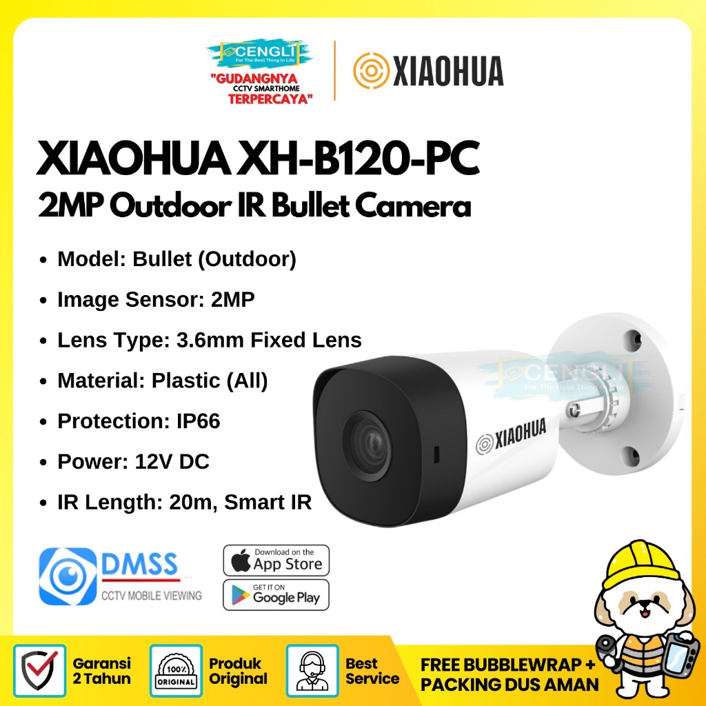 Jual Kamera CCTV Analog XIAOHUA XH-B120-PC 2MP IR Bullet Outdoor Camera |  Shopee Indonesia