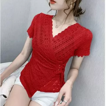 Sale Blouse 1590 3M Three M Tm Ivana Lace Wrap Top Blose Premium Korea Korean Fashion Harga