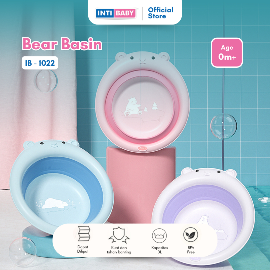 Jual INTI BABY Foldable Wash Basin Bear (IB-1022) / Ember Lipat Mandi ...