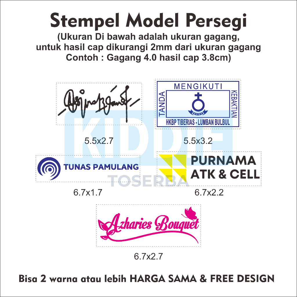 Jual Stempel Custom - Stempel Lunas - Stempel Nama - Ukuran 4.3x2.2 - 1 ...