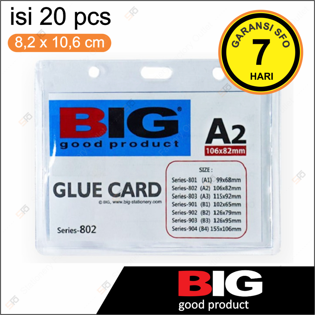 Jual ID Card Mika Big A2 isi 20 106mm x 82mm Name Tag Glue Card