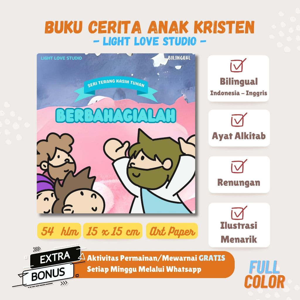 Jual Buku Cerita Anak Kristen - Berbahagialah - Light Love Studio ...