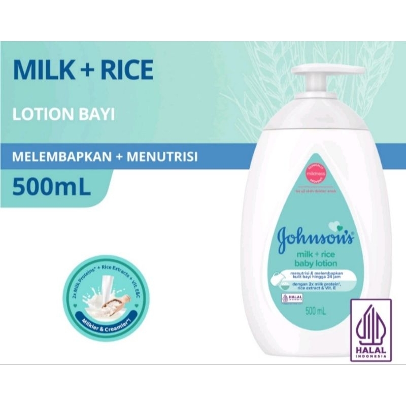 Jual johnsons body lotion milk+rice 500 ml Shopee Indonesia