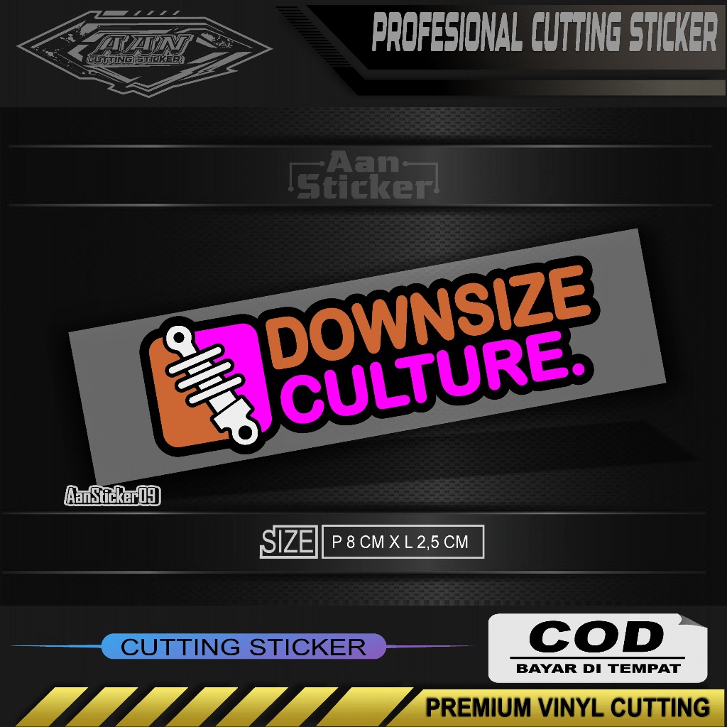 Jual stiker DOWNSIZE CULTURE. stiker cutting | Shopee Indonesia