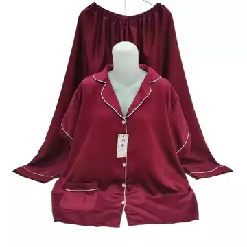 Baju Tidur Piyama Satin Velvet XL Adem Halus