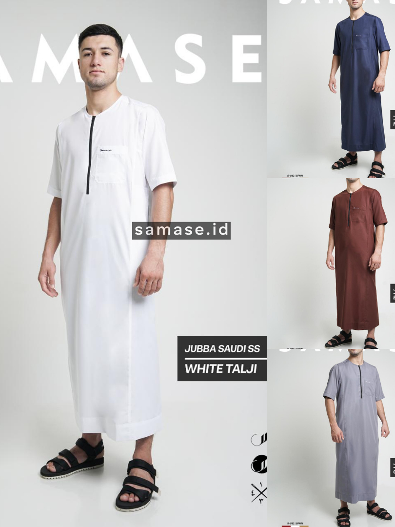 Jual Jubah Samase Zipper S012 Gamis Pria Lengan Pendek | Shopee Indonesia