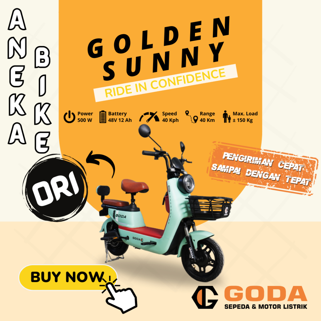 Jual Sepeda Listrik GODA GD147B Garansi Resmi - GD 147 B Golden Sunny ...