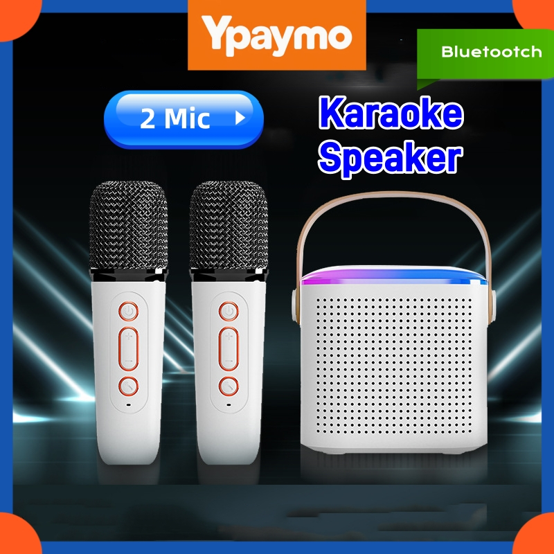 Jual Ypaymo Y1 Karaoke Speaker 2 Mic Set Mini Wireless Bluetooth Stereo ...