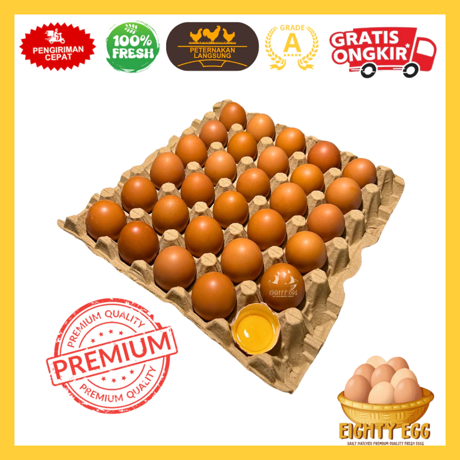 Telur Ayam Negeri PREMIUM - 30 pcs GRADE A Fresh Bersih Kualitas Terbaik