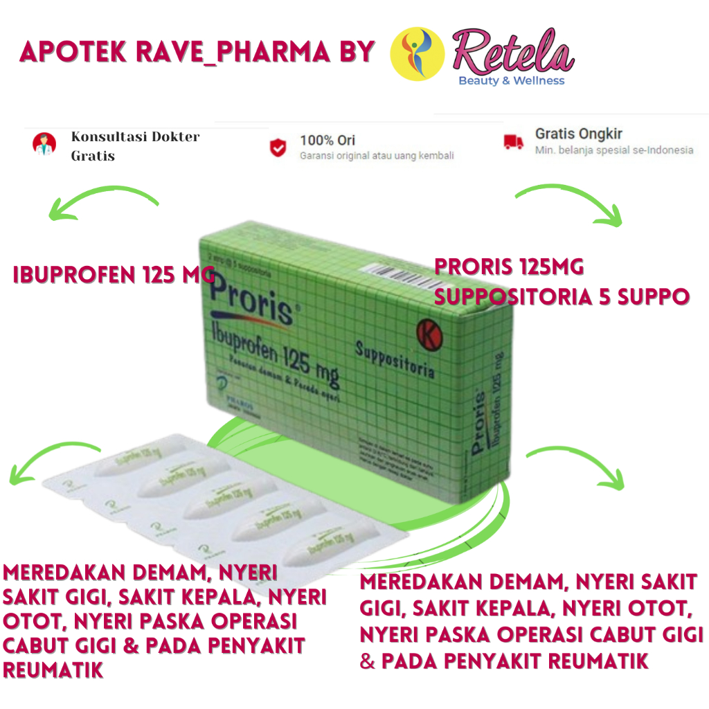 Jual PRORIS 125MG SUPPOSITORIA 5 SUPPO | Shopee Indonesia