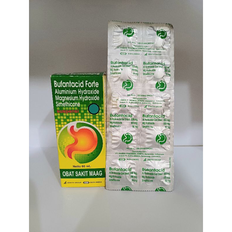 Jual Bufantacid Forte Sirup 60ml | Bufantacid Tablet 1 Strip Isi 10