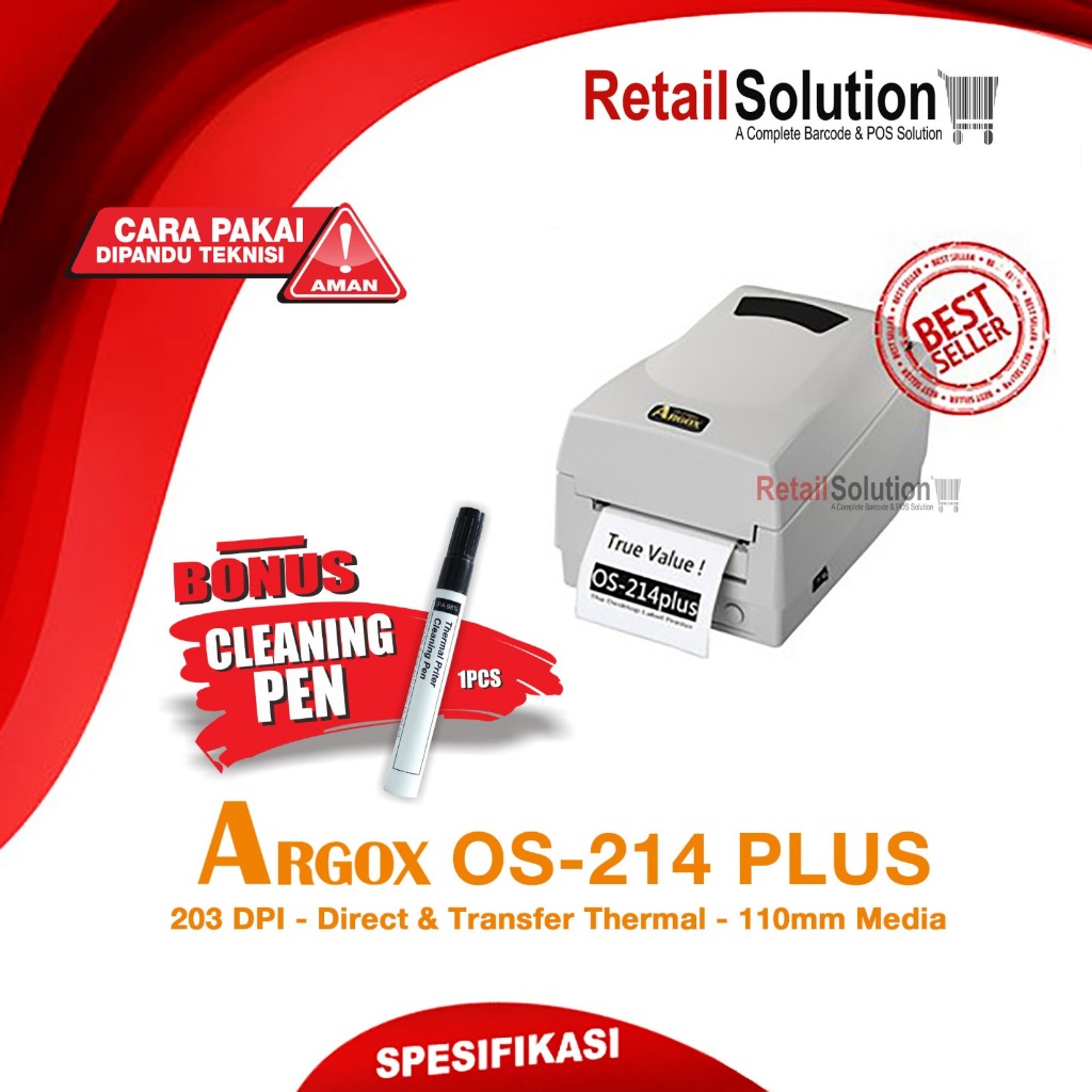 Jual Printer Barcode Label Argox OS214 Plus / OS 214 / OS-214 Plus ...