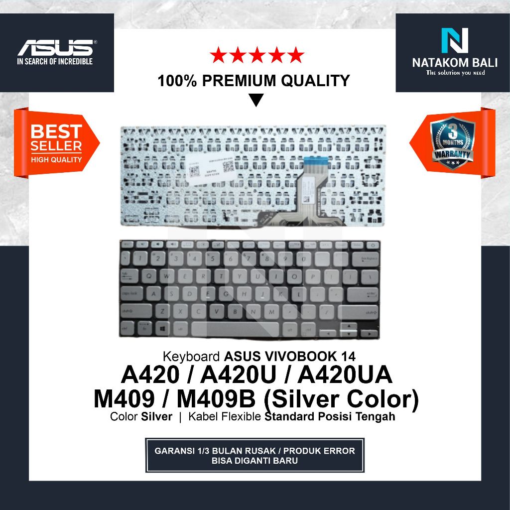 Jual Keyboard Asus Vivobook 14 A420 A420u A420ua M409 M409b Silver Shopee Indonesia 1904