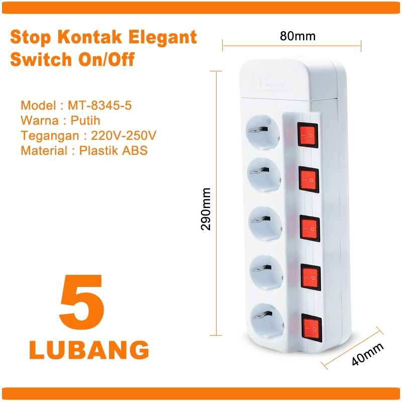 Jual Stop Kontak Kabel + Saklar On Off / Stop Kontak Kabel Switch On ...