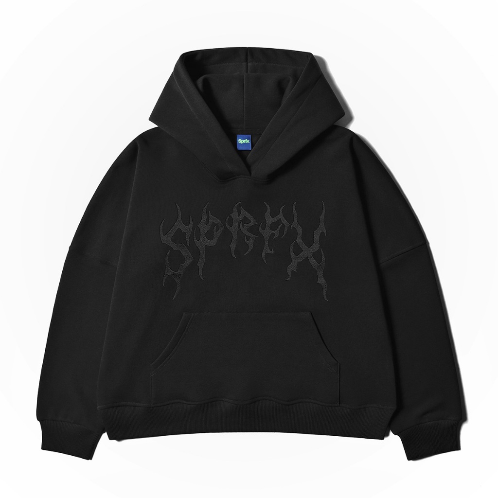 Jual SPRFX Hoodie Boxy Oversize Breaker All Black Shopee Indonesia