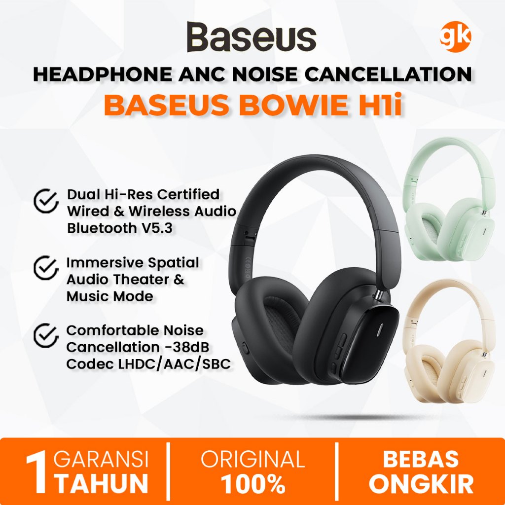Jual BASEUS BOWIE H1i Headphone ANC Anti Noise Cancellation Dual Hi-Res ...