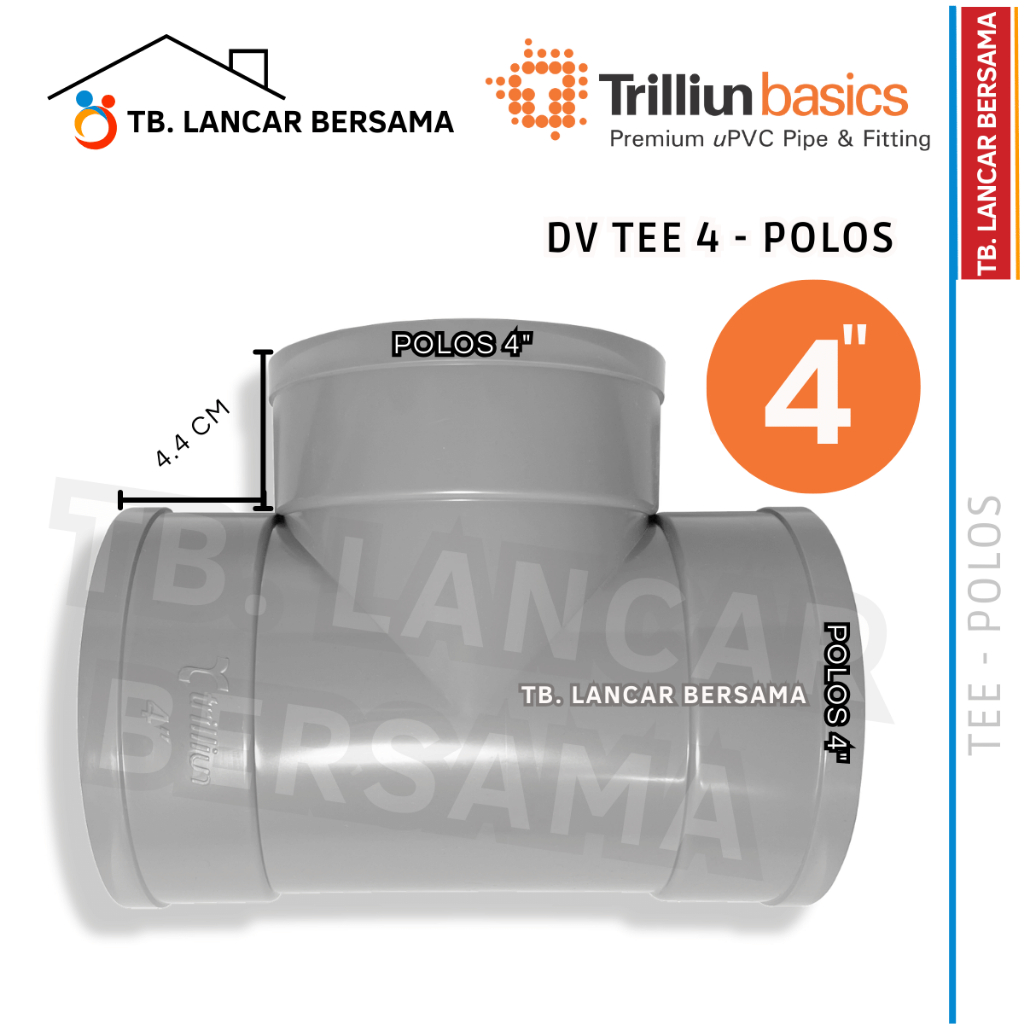 Jual TEE 4 INCHI TRILLIUN DV - FITTING PVC | Shopee Indonesia