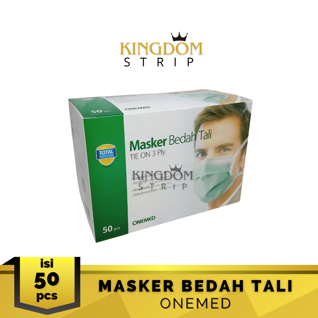 Jual Masker 3 Ply Tie On (Ikat)-1 Box Onemed | Shopee Indonesia