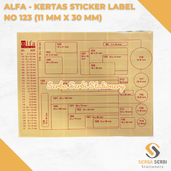 Jual GROSIR (1 PAK ISI 7 LEMBAR) ALFA - KERTAS STICKER / STIKER LABEL ...