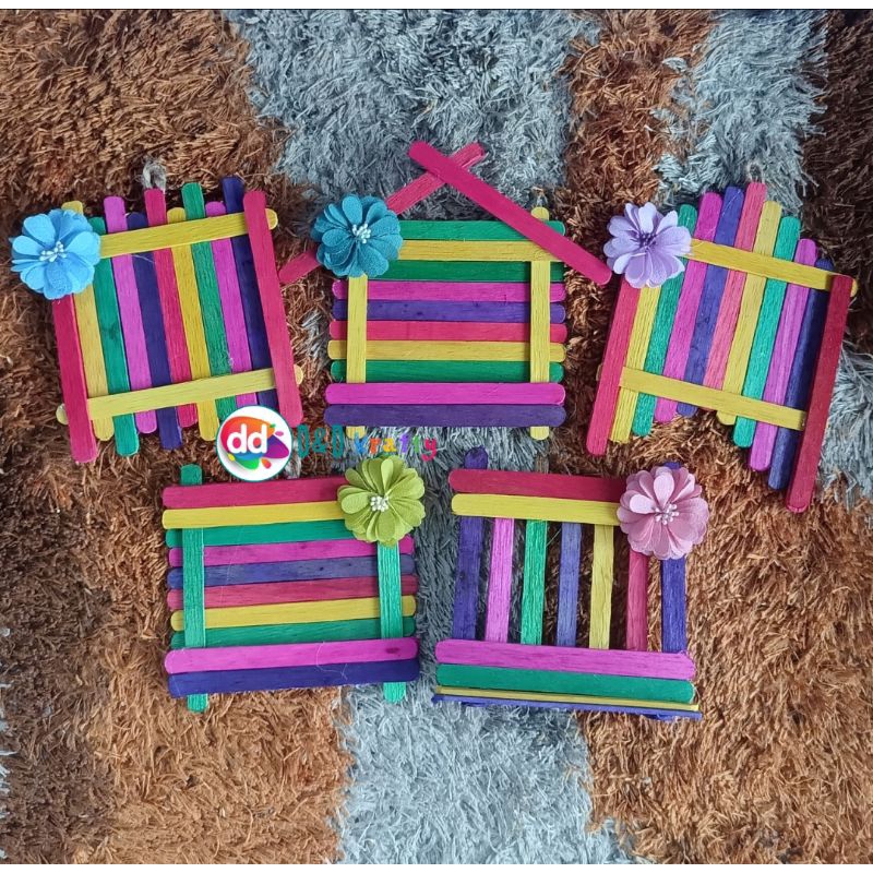Jual Prakarya kerajinan daur ulang stik bekas es krim (pigura) | Shopee