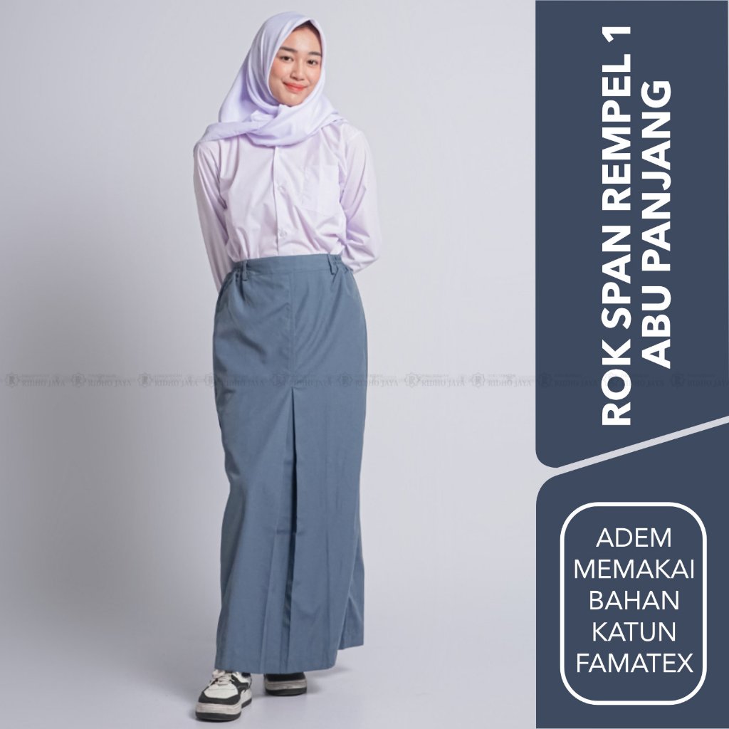 Jual RIDHO JAYA - Rok Span Rempel 1 Abu Rok Plisket Rok Sekolah ...