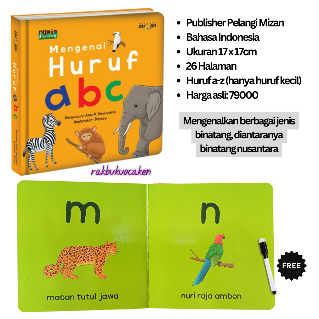 Jual BOARDBOOK Belajar Angka Dan Huruf: Mengenal Huruf ABC/ Mengenal ...