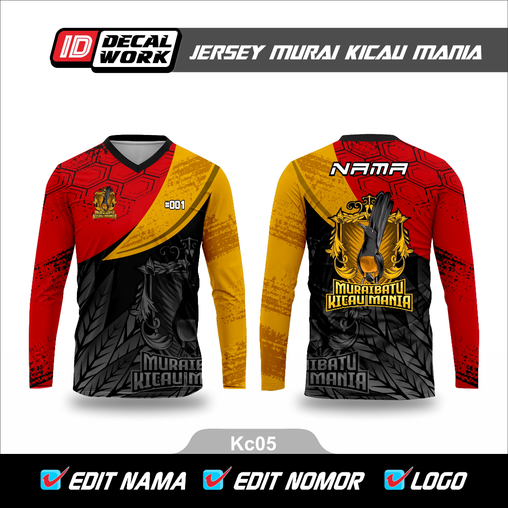 Jual Jersey Kicau Mania Murai Batu Free Edit Logo Nama Team Premium ...