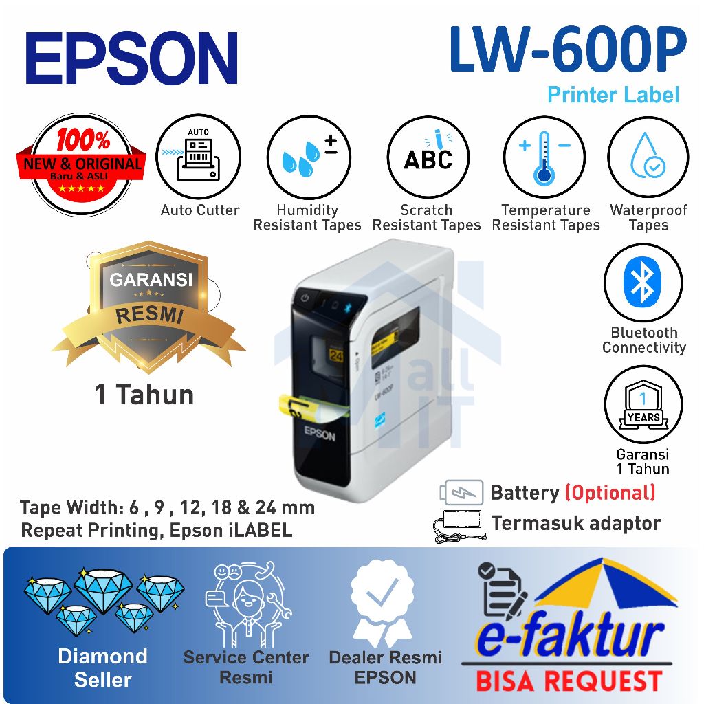 Jual Printer EPSON LW600P LW600P Label Bluetooth Labelwork Label Work