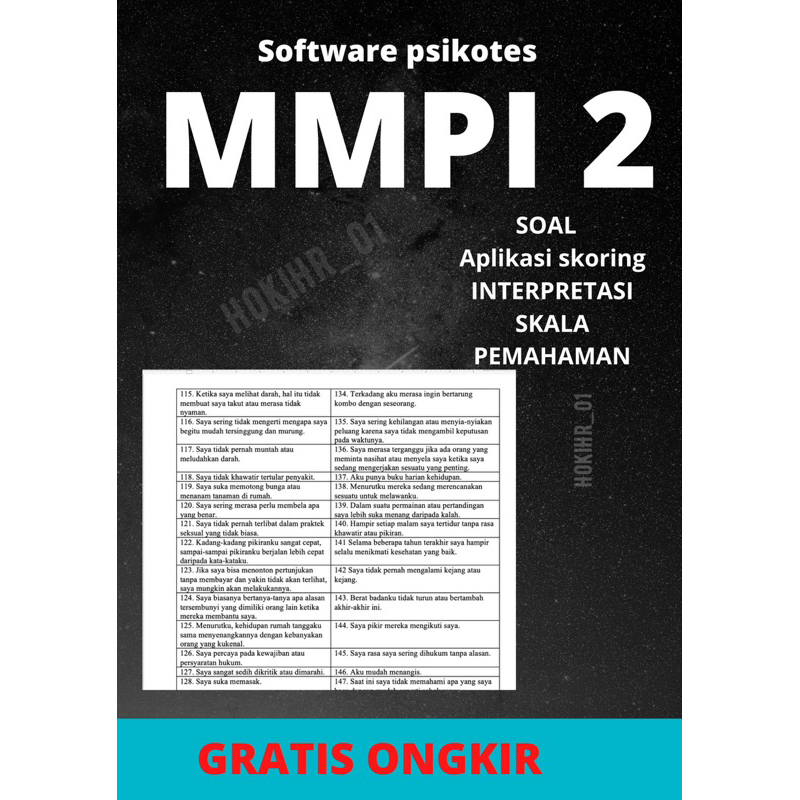 Jual software psikotes MMPI / MMPI 2/ alat tas MMPI / tes MMPI (NOTA ...