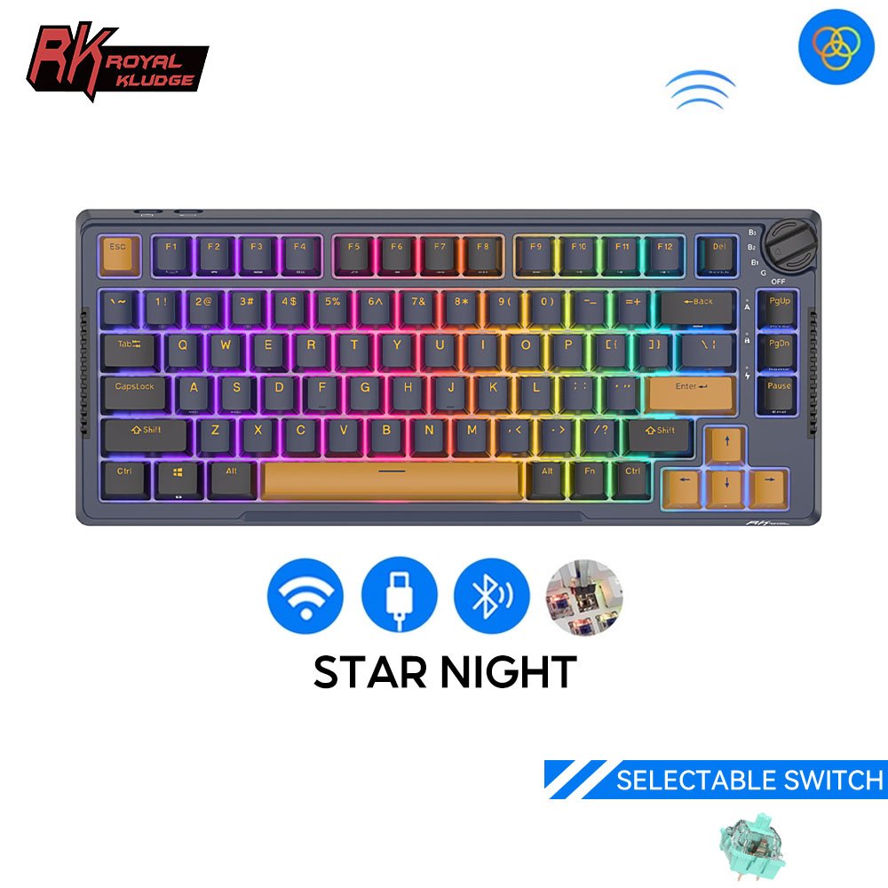 Jual Royal Kludge RK H81 Black 81 key Gasket Struktur Gaming Keyboard ...