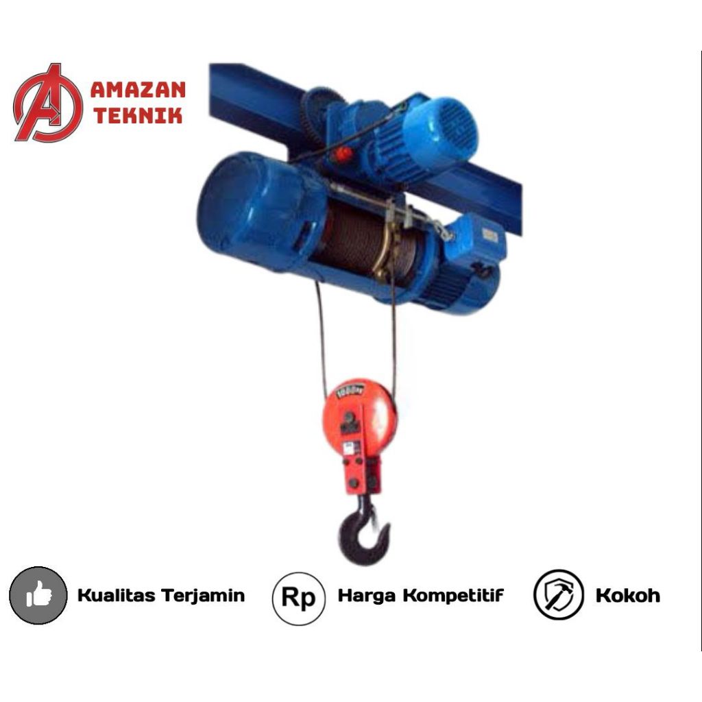Jual Electric Wire Rope Hoist 5Ton x 12meter with Trolley merk AMEKO ...
