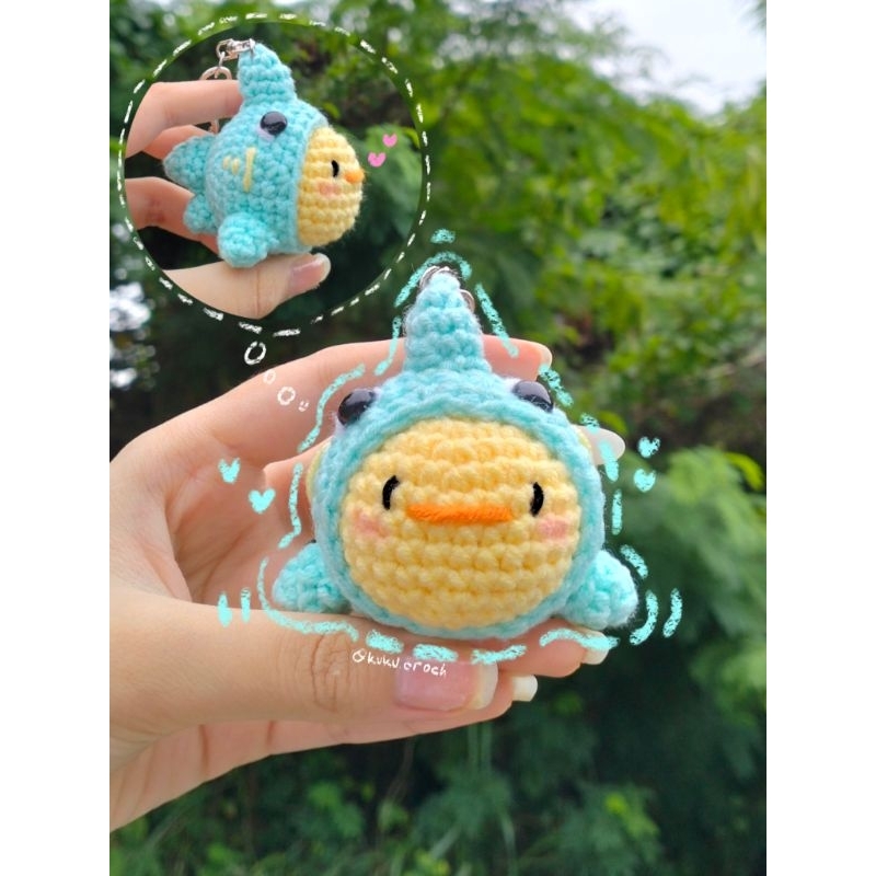 gantungan kunci rajut bebek crochet duck