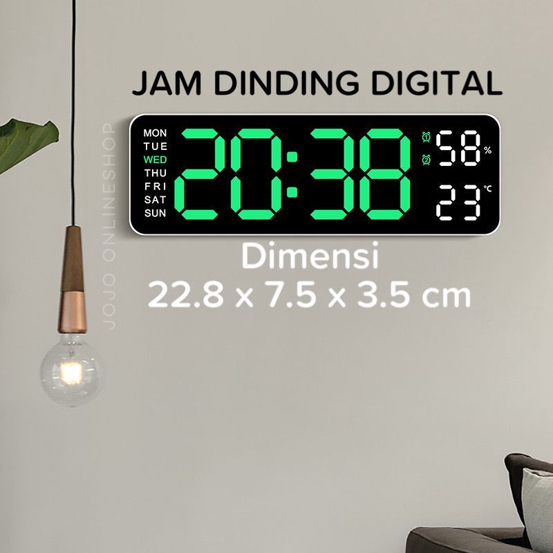 Jual Jam Dinding Digital LED Tampilan Tanggal Suhu Dekorasi /Jam ...