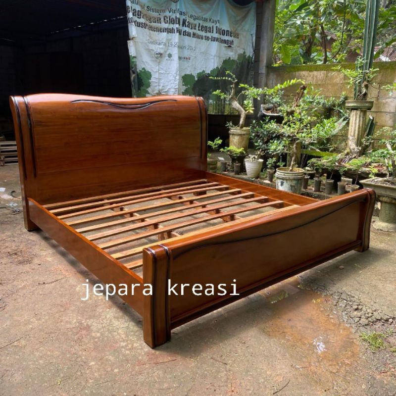 Jual dipan tempat tidur minimalis modern kayu jati, ranjang tidur ...