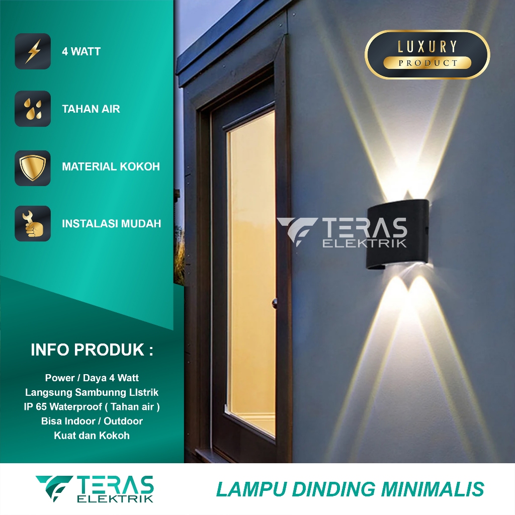 Jual Lampu Dinding Taman Outdoor Led 4w Minimalis Waterproof Wall Light