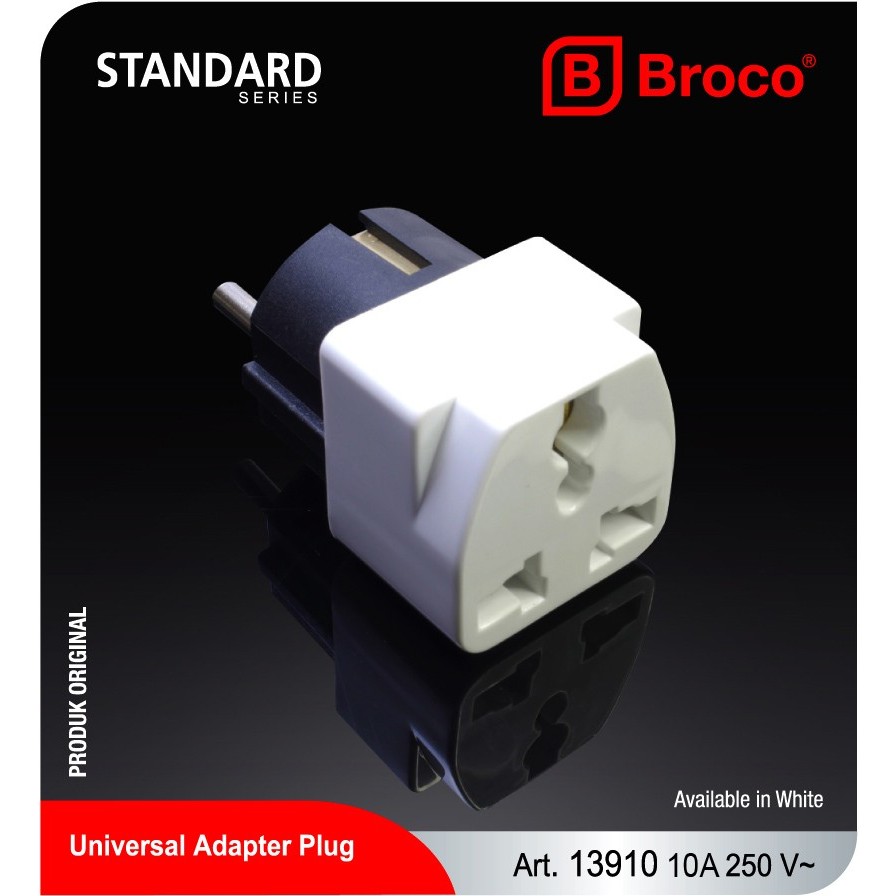 Jual BROCO OVER STEKER UNIVERSAL PUTIH 13910 ADAPTOR PLUG SAMBUNGAN ...