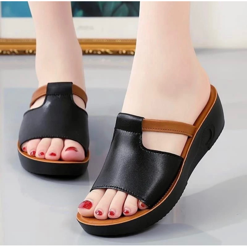 Jual Sandal Wedges Terbaru 2023 Sandal Wanita Kekinian Sandal Wedges Wanita Sandal Wanita Terbaru Shopee Indonesia