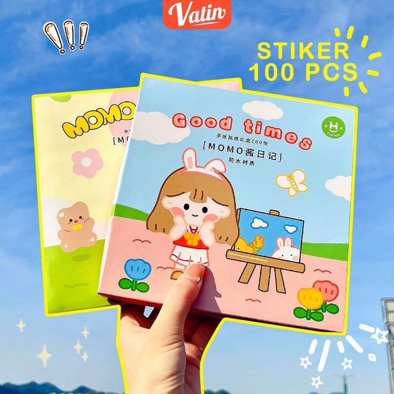 Jual Stiker Cute Sticker Momo lucu 1 box isi 100 pcs-Vatin_Shop ...