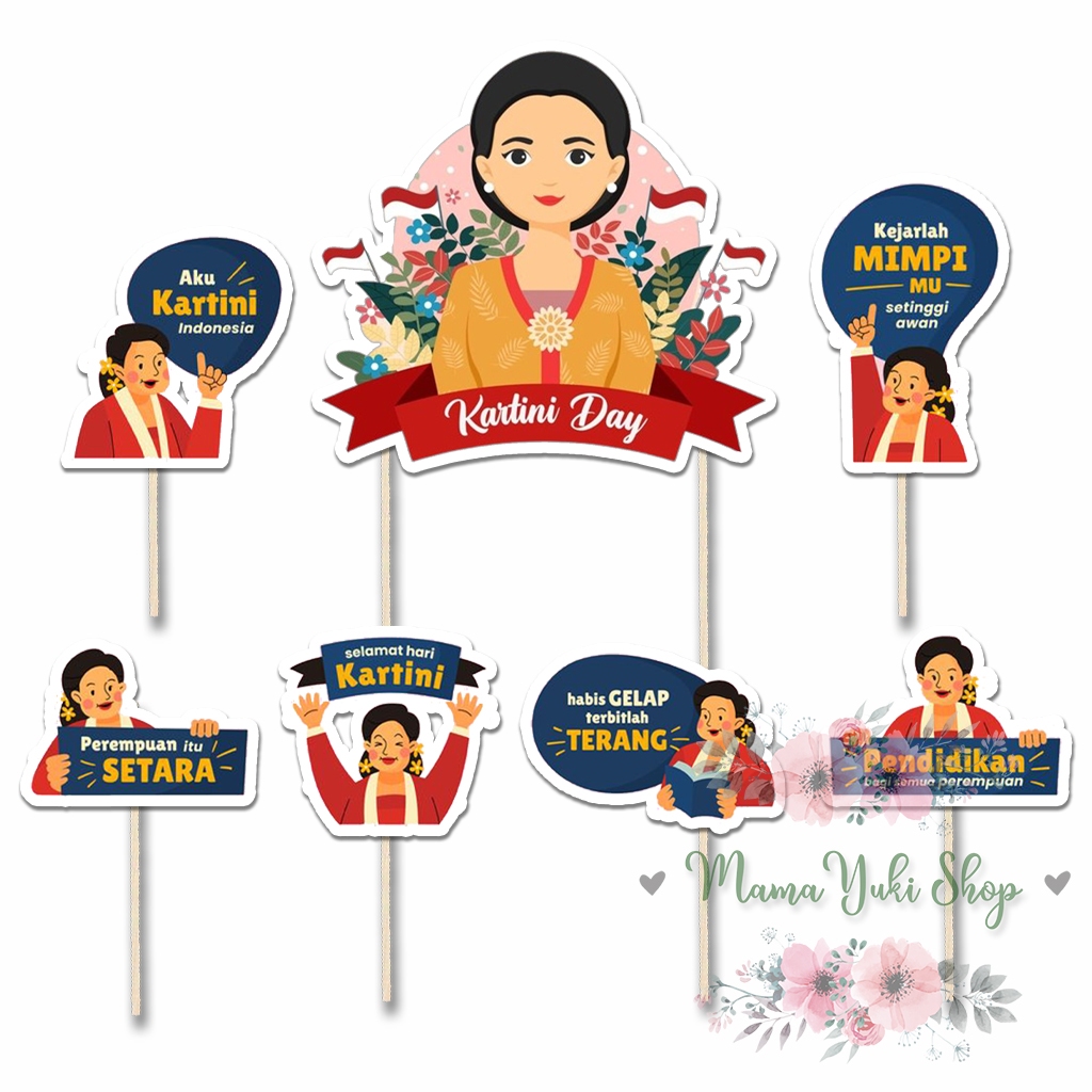 Jual Topper Cake Hiasan Kue karakter IBU KITA KARTINI HARI KARTINI DAY ...