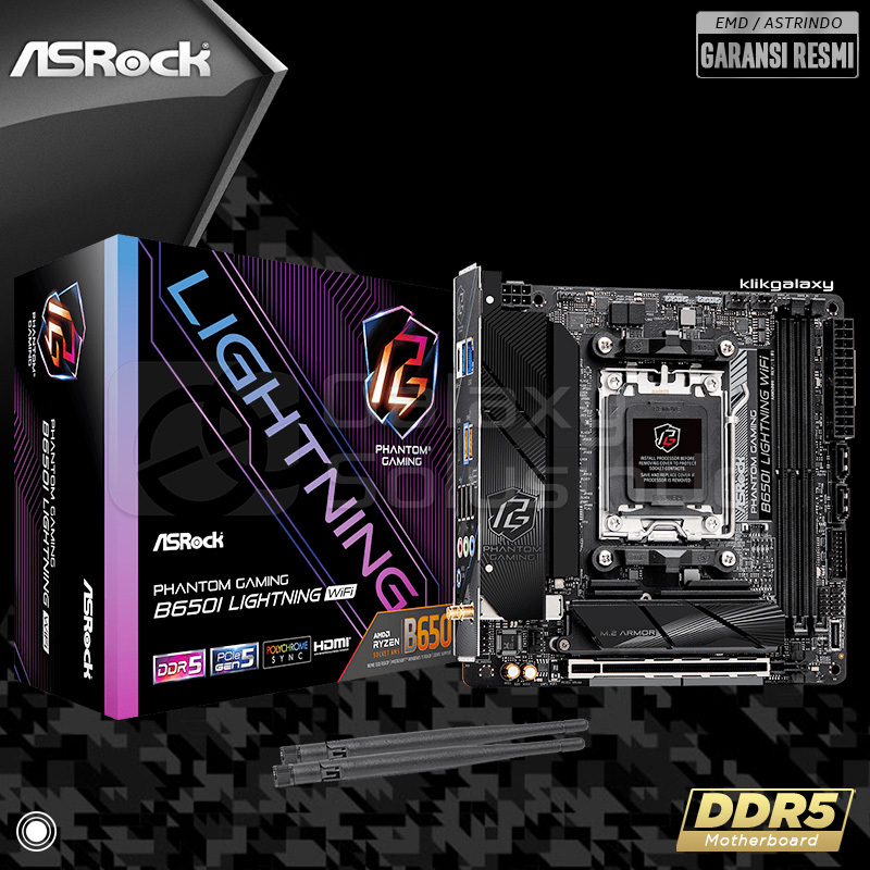Jual Asrock B650I PG Phantom Gaming Lightning WIFI AMD AM5