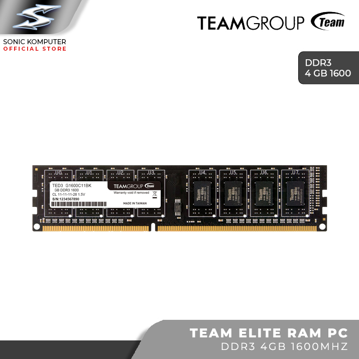 Jual Memory RAM Team Elite Plus DDR3 1600MHz PC12800 Desktop Memory ...