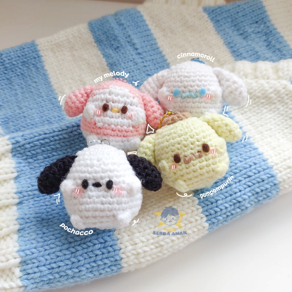 Jual Amigurumi Boneka Rajut Sanrio My Melody Cinnamoroll Pochacco ...