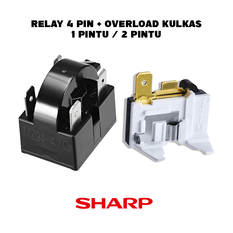 Jual SHARP Relay 4 Pin + Ptc Overload Kulkas 1 pintu / 2 pintu | Shopee ...