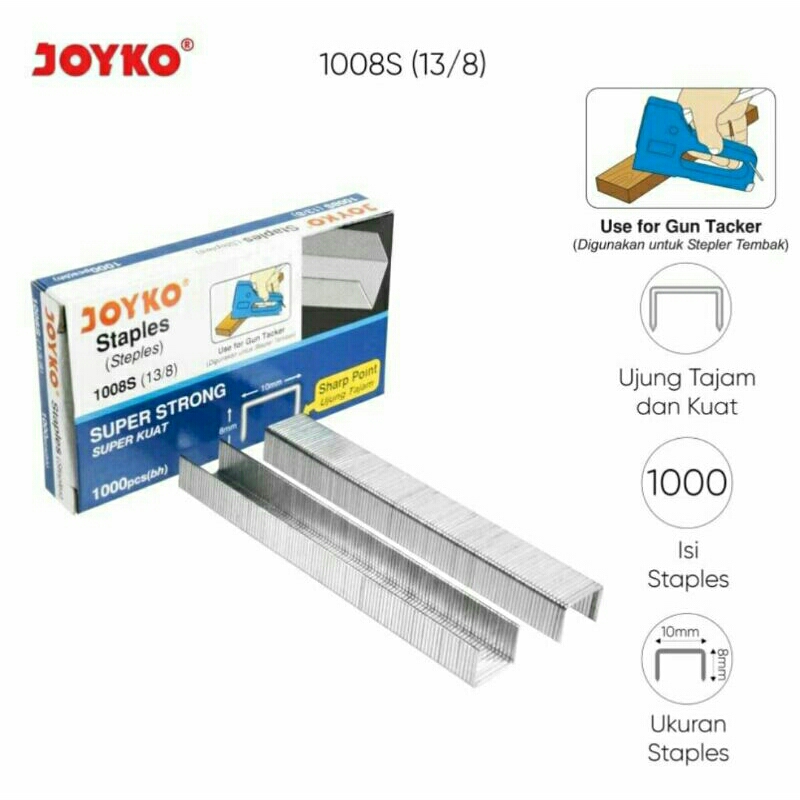 Jual Isi Staples 13/8 Joyko / Isi Gun Tacker / Ceklek Tembak Joyko ...
