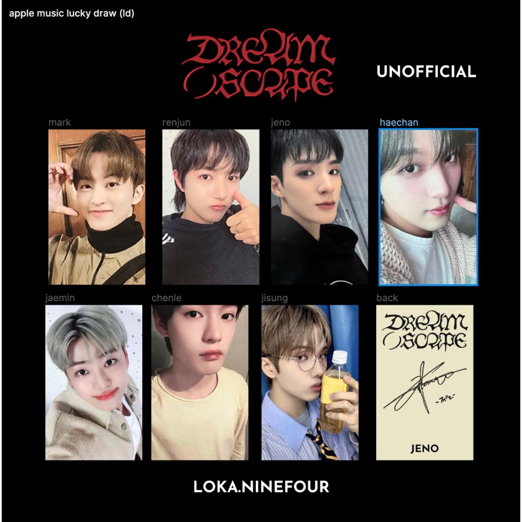 NCT Dream Dreamscape Jisung Apple Music Lucky Draw Photocard