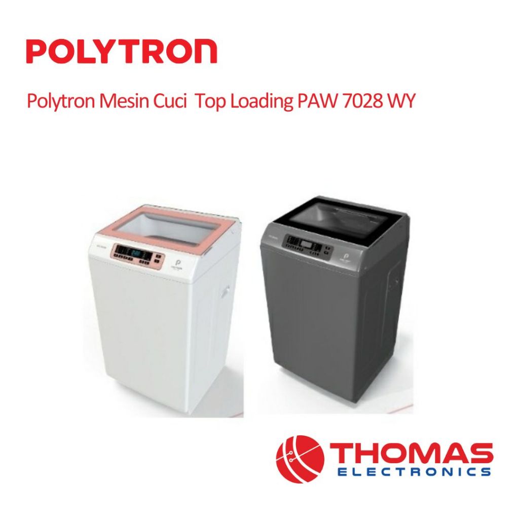 Jual Polytron Mesin Cuci 1 Tabung PAW 7028 W Y Hijab Series 7 Kg ...