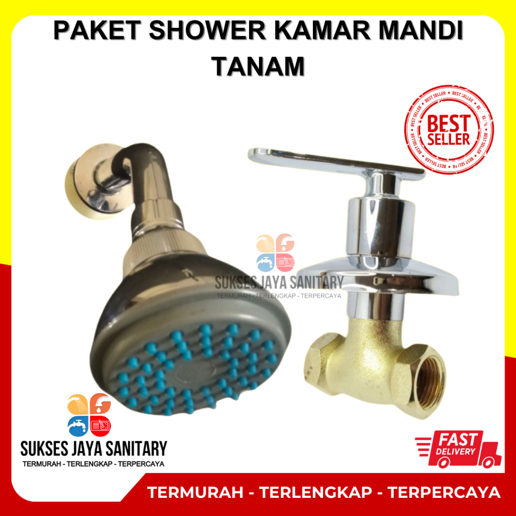 Jual Shower Kamar Mandi + Stop Kran Tanam Kuningan / Shower Bobok Kamar ...