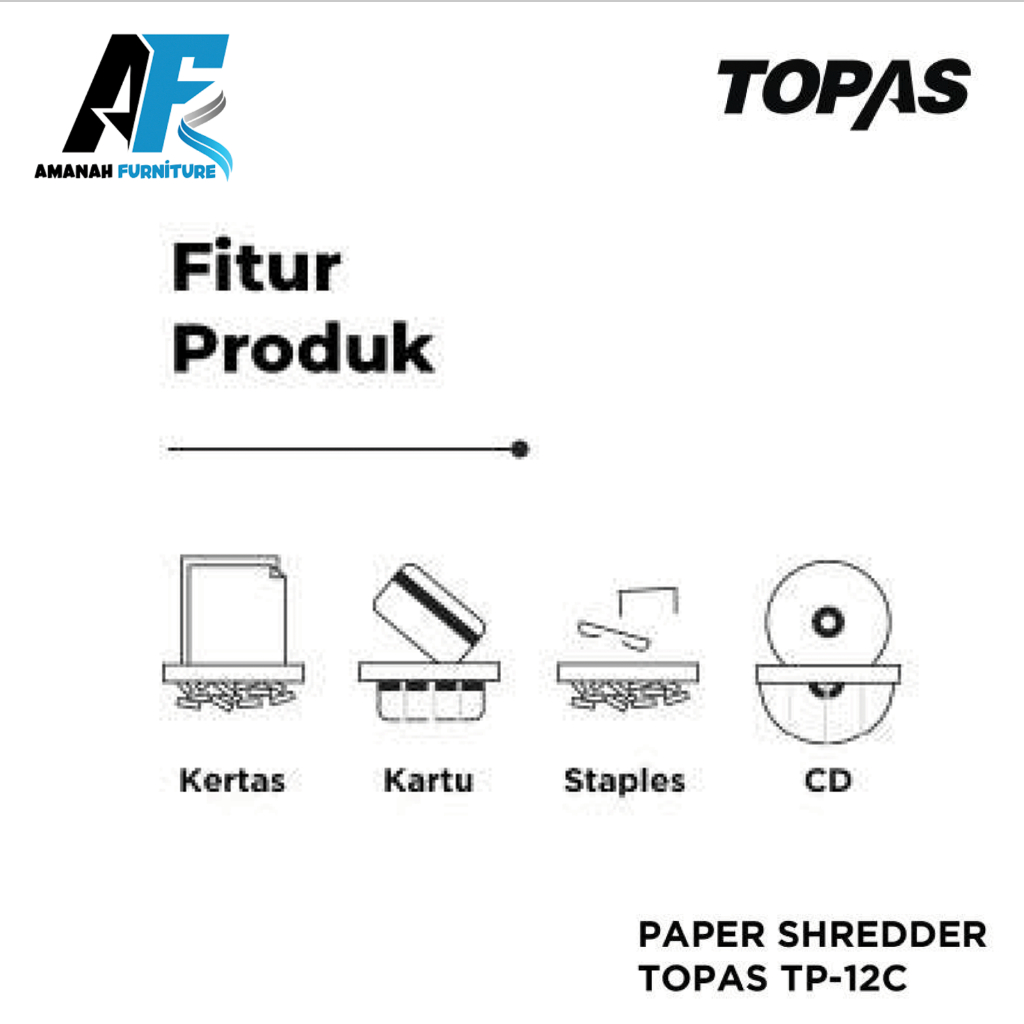 Jual Paper Shredder Mesin Penghancur Kertas Topas TP-12C Kapasitas 25 ...