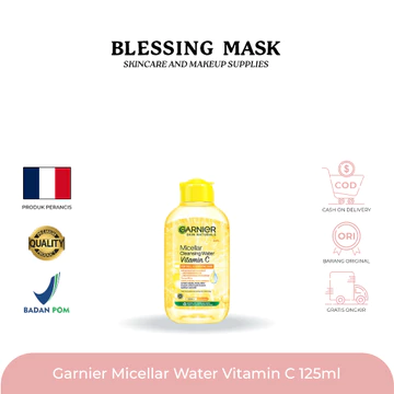Garnier Micellar Cleansing Water Pink Blue Bipase Oil Vit C Rose 50ml 125mL